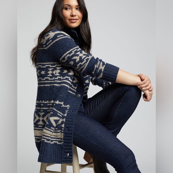 PENDLETON women’s GRAPHIC DONEGAL MERINO CARDIGAN - Picture 5 of 16
